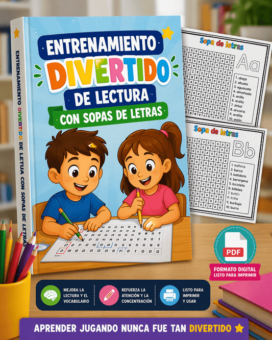 Entrenamiento Divertido de Lectura con Sopas de Letras