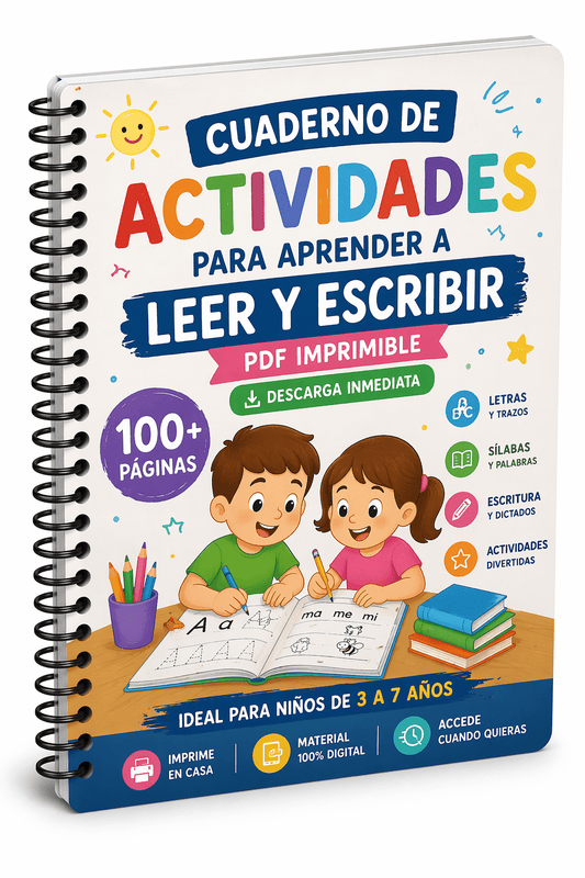 Cuaderno de Actividades para aprender a leer y escribir (+ de 100 páginas)
